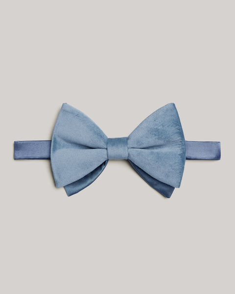 Velvet Bow Tie, Chalk Blue, hi-res